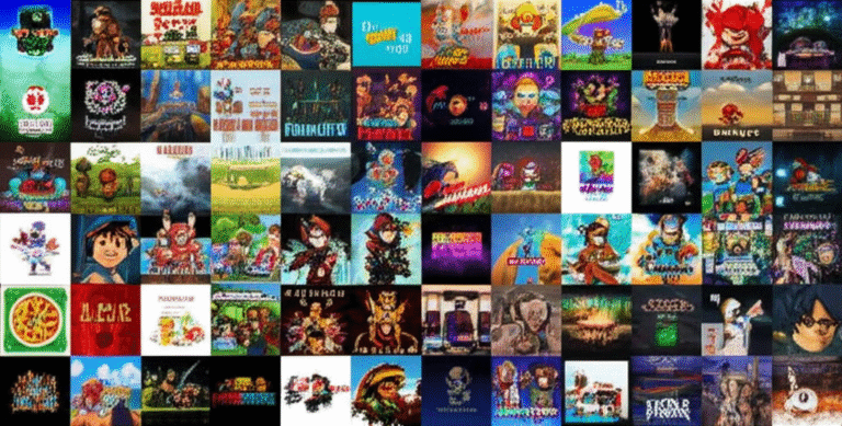 Colagem de jogos indie populares no Steam