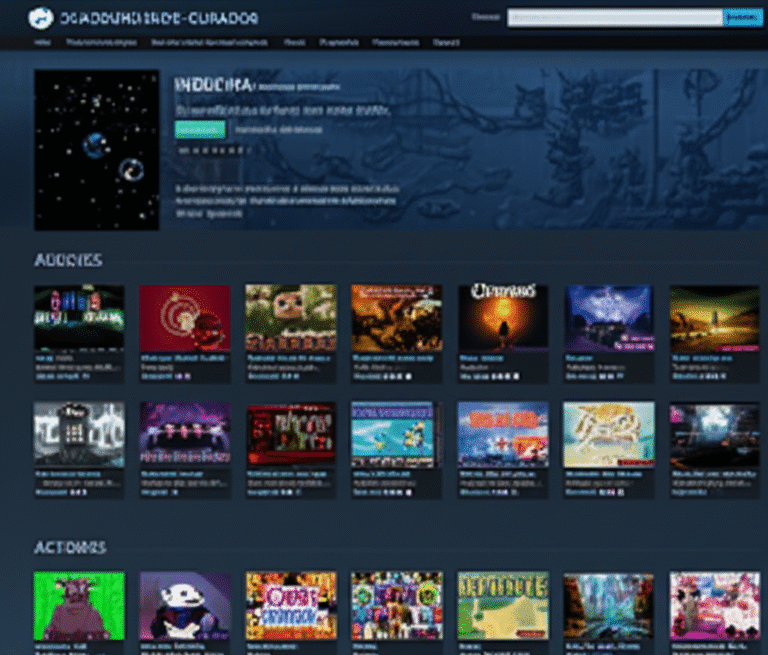 Print da página de um curador indie na Steam