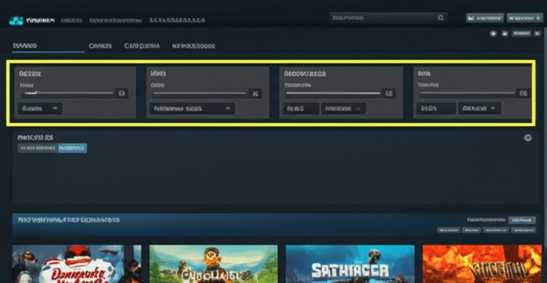 Busca Avançada no Steam Interface de busca avançada do Steam mostrando filtros de gênero e recursos.