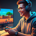 Jogador nostálgico jogando um jogo retrô modernizado no Steam.