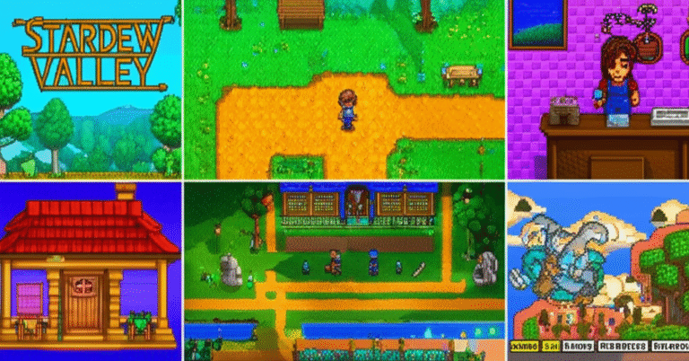 Recomendações de Jogos Baratos na Steam Capturas de tela de Stardew Valley, Terraria e Papers, Please