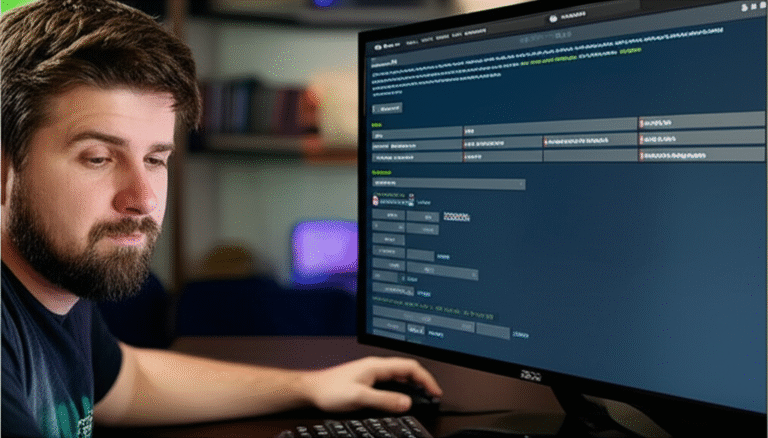 Explorando Tags e Gêneros do Steam Homem usando lupa em frente à tela do Steam, procurando por jogos