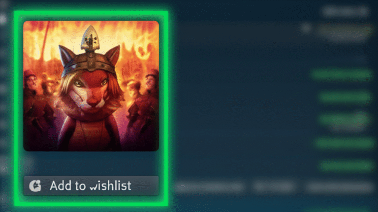 Steam Wishlist Optimization Steam wishlist interface highlighting a game icon